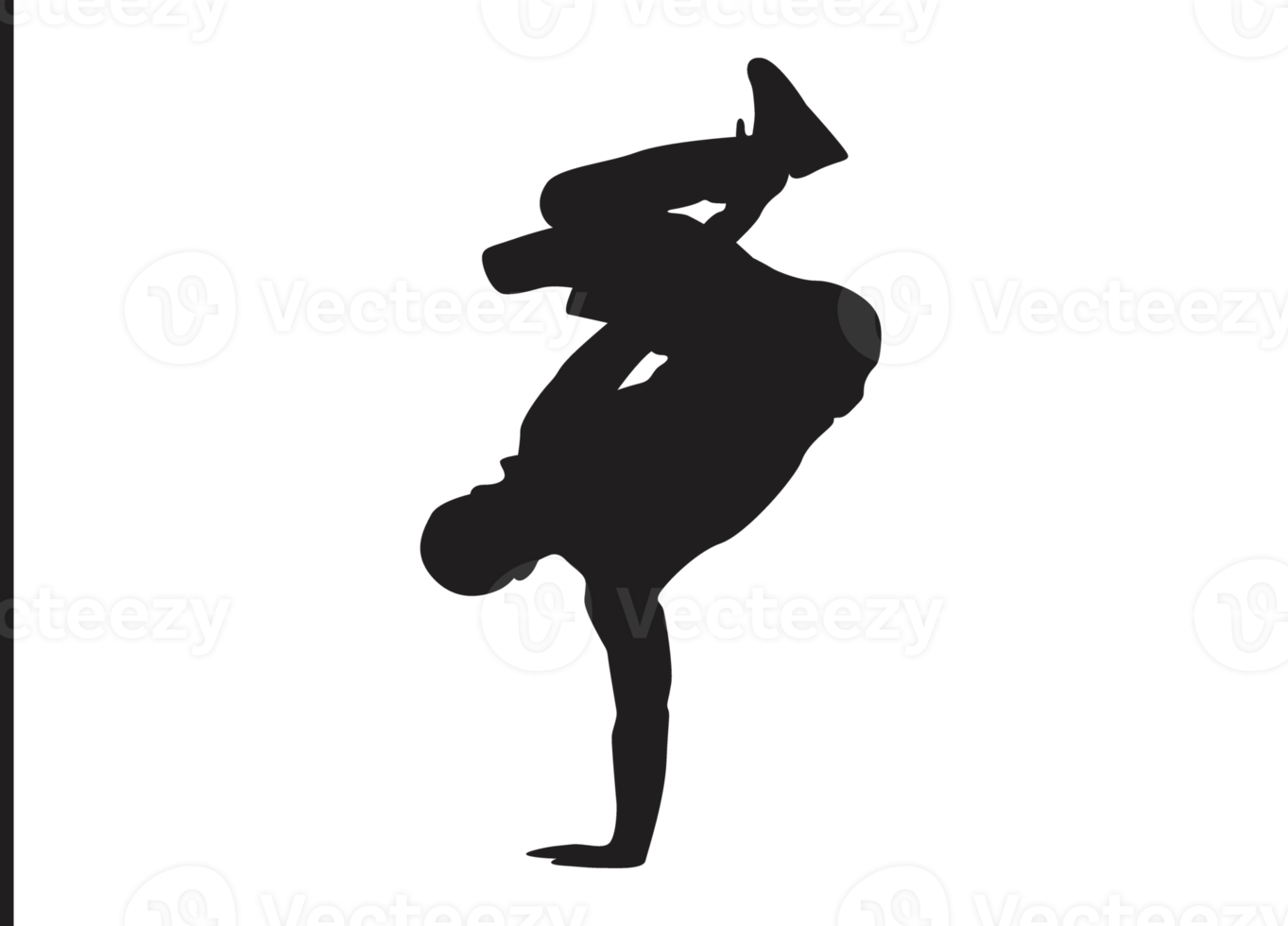 Breakdancing man pose silhouette png