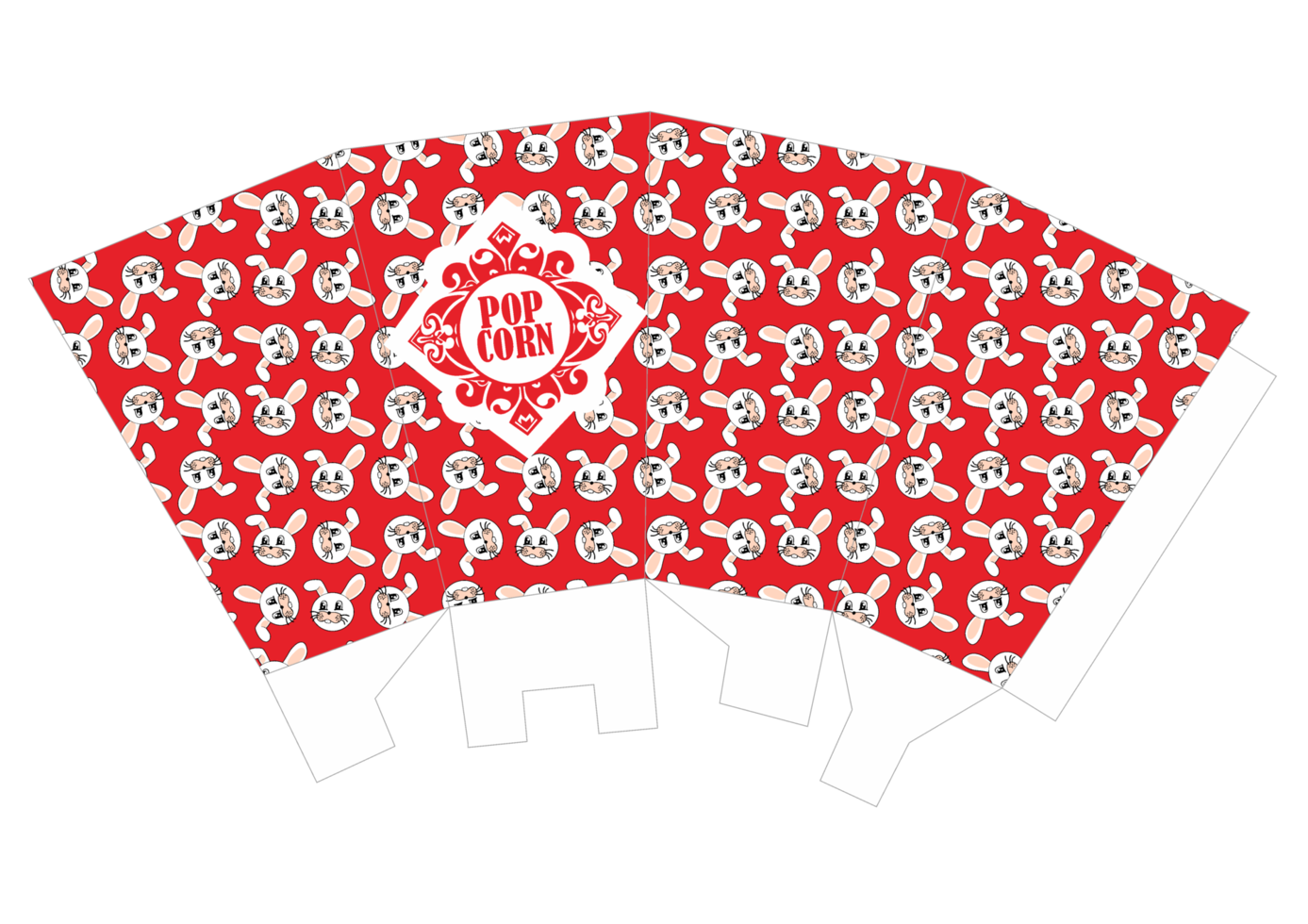 conception d'emballages de pop-corn - thème du motif lapin png