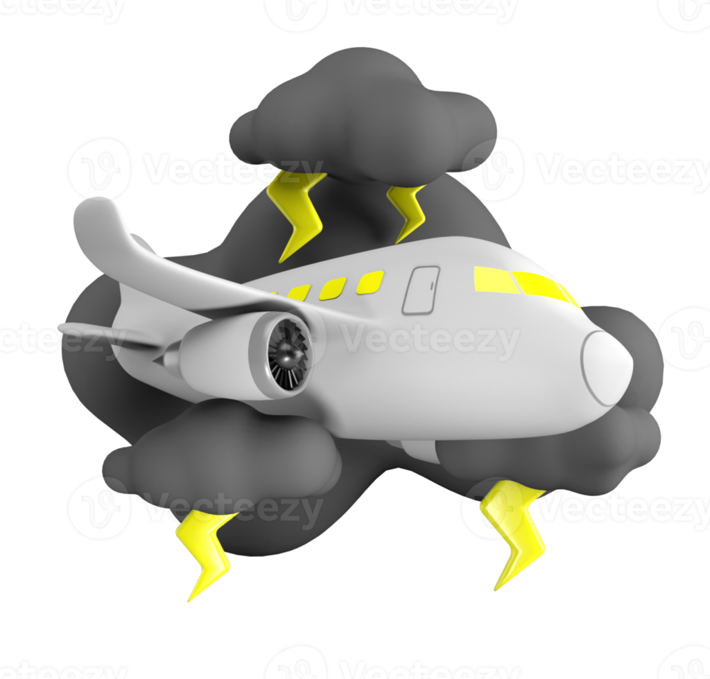 plane stormy flight 3d icon png