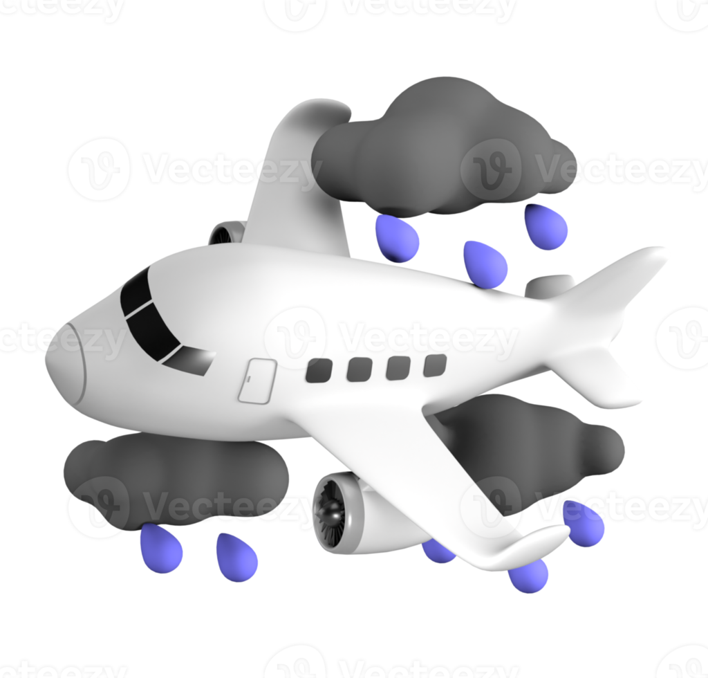 plane raining flight 3d icon png