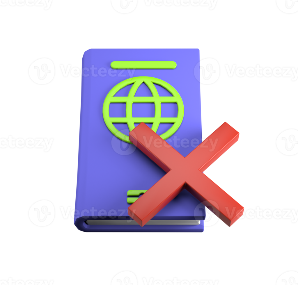 rejected passport 3d icon png