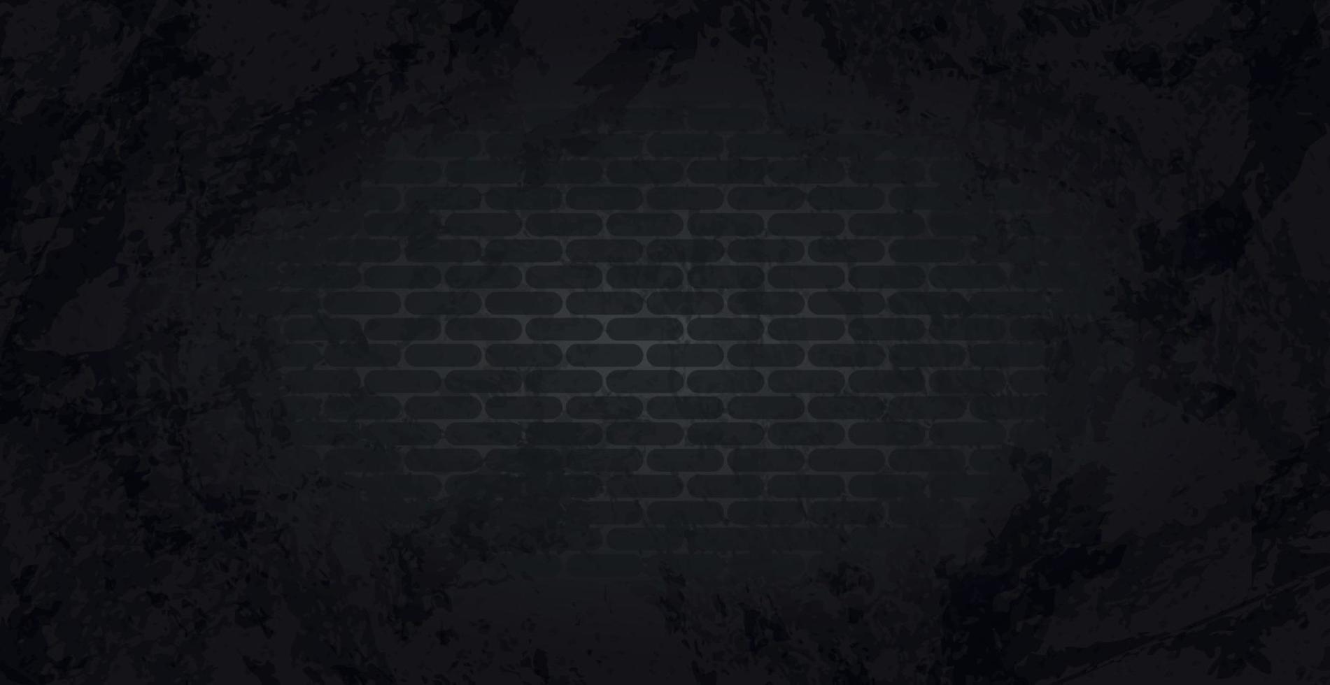 Panoramic dark background texture smooth brickwork - Vector