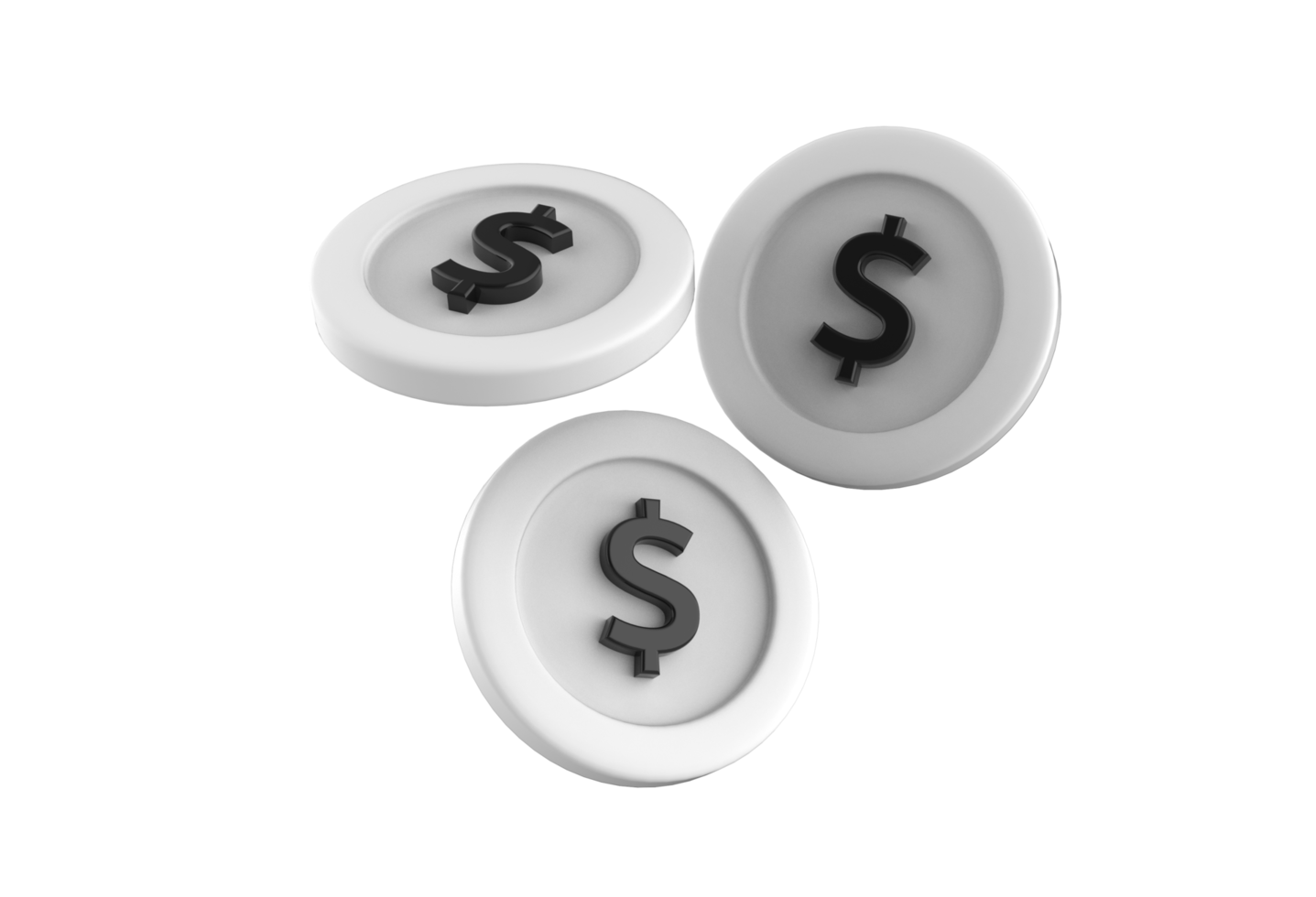 3d render of coins png