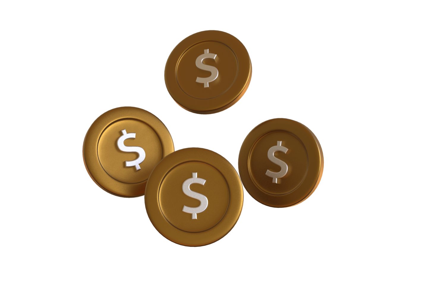 3d render of coins png