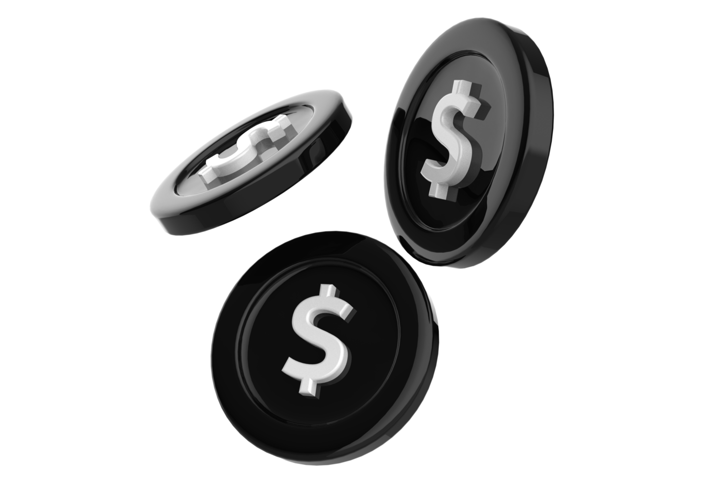 3d render of coins png