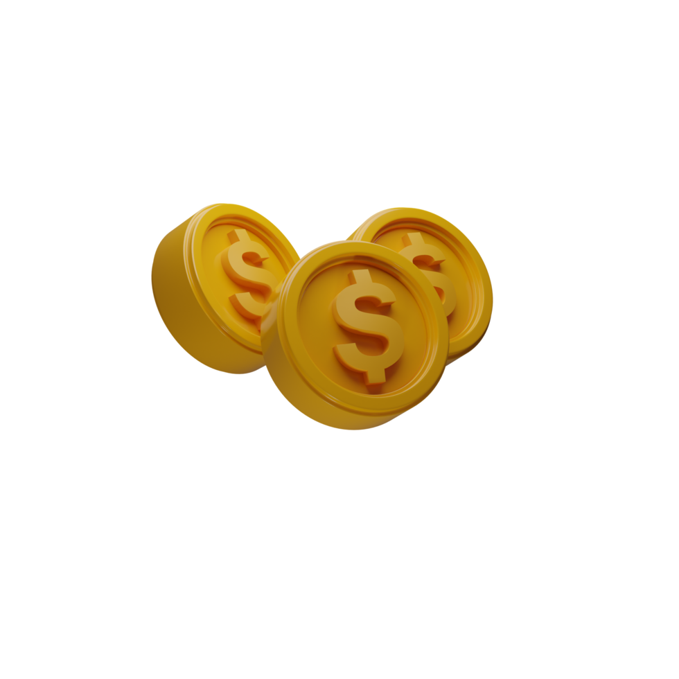 3d render of coins png