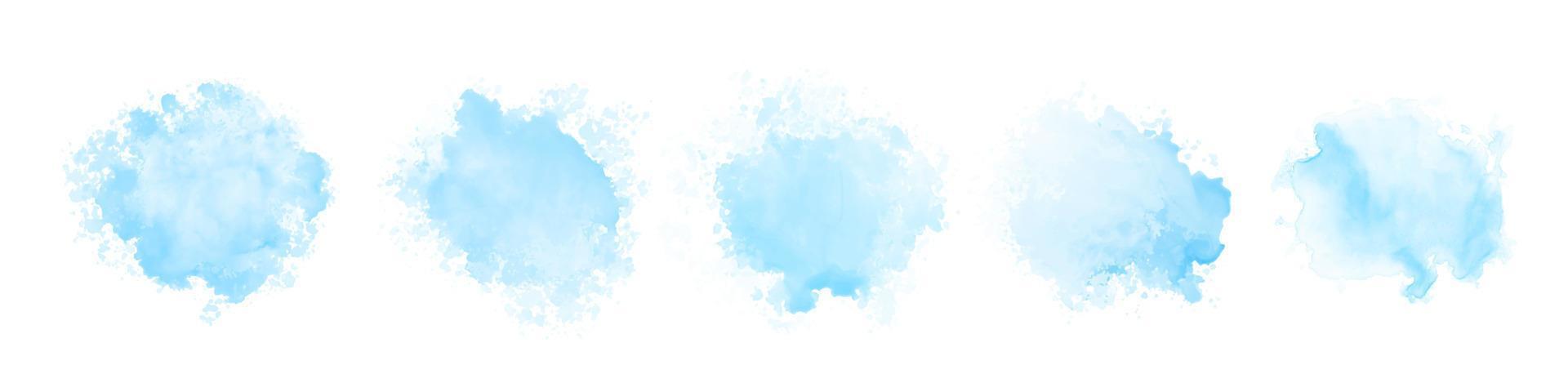 Abstract pattern with blue watercolor clouds on white background vector