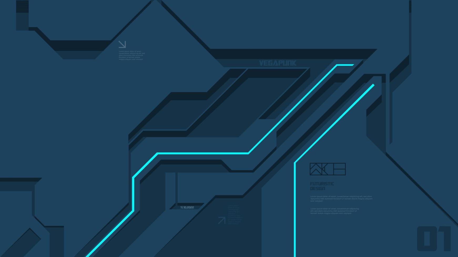 Fondo abstracto de tecnología cibernética futurista azul oscuro vector