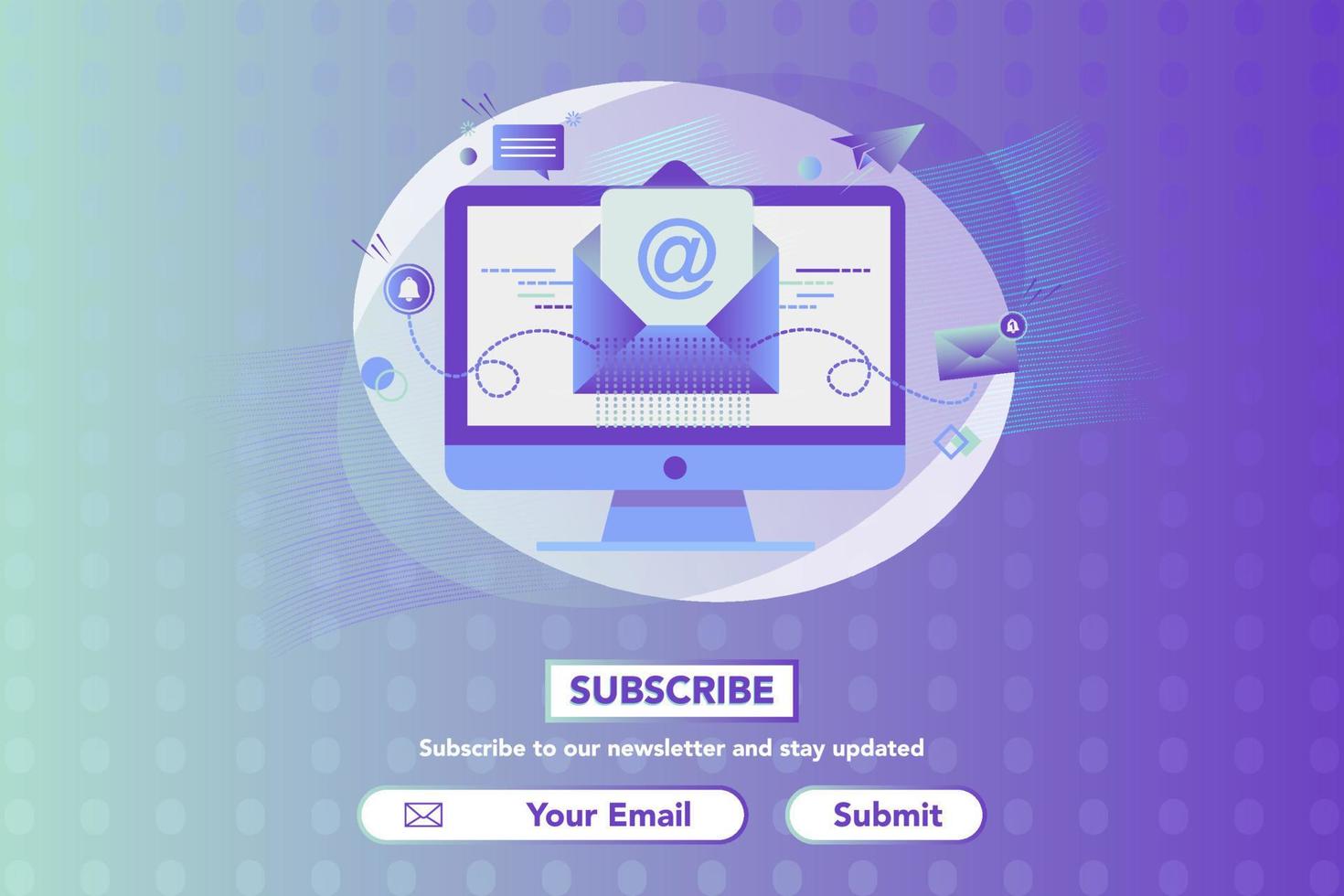 Newsletter and Mail concept illustration. Emailing, Digital marketing. Get in touch, initiate contact, contact us. Email marketing, web chat, 24 hour support. Subscribe concept. vector