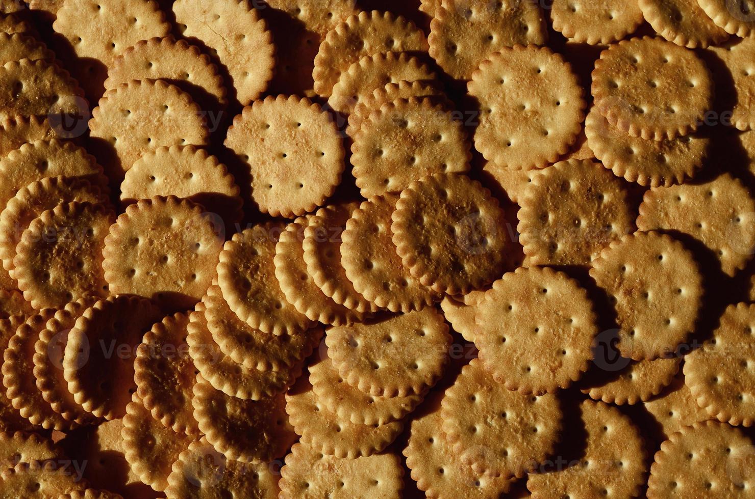 Closeup of salted crackers photo