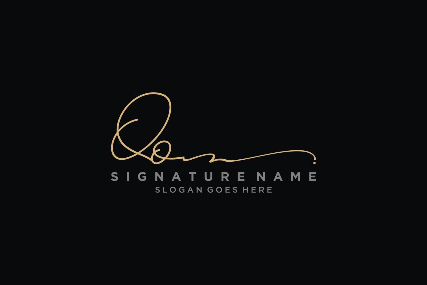 Initial QO Letter Signature Logo Template elegant design logo Sign Symbol template vector icon