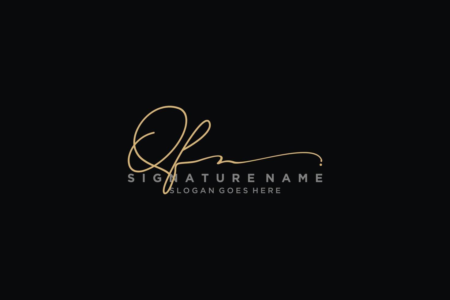 Initial QF Letter Signature Logo Template elegant design logo Sign Symbol template vector icon