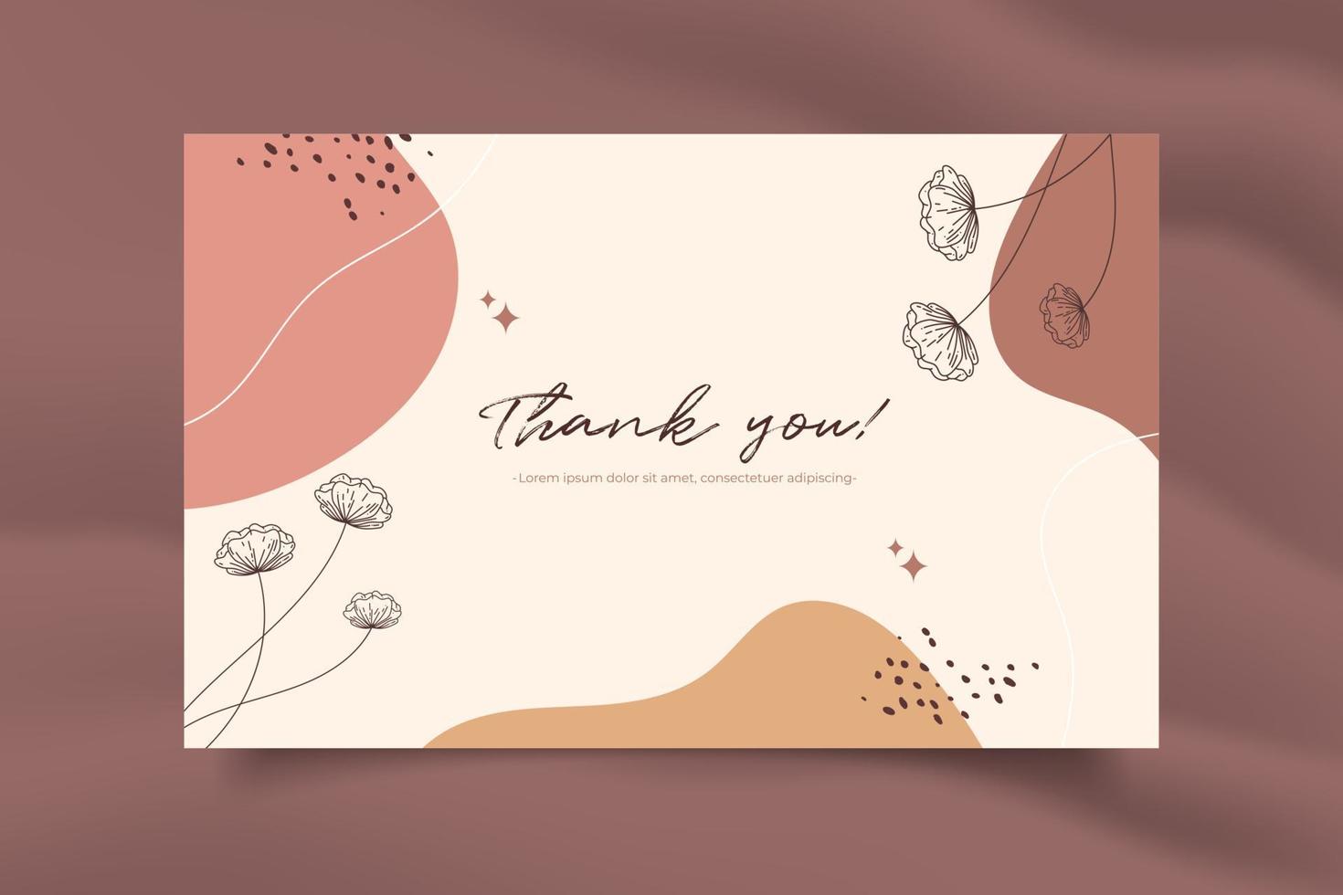Thank you card template design collection,weeding,bussiness card vector