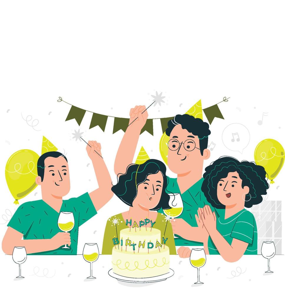 Blowing out birthday candles vector