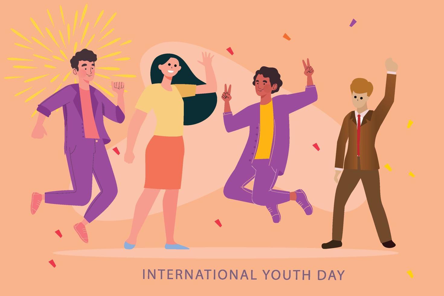 ilustración del día internacional de la juventud vector