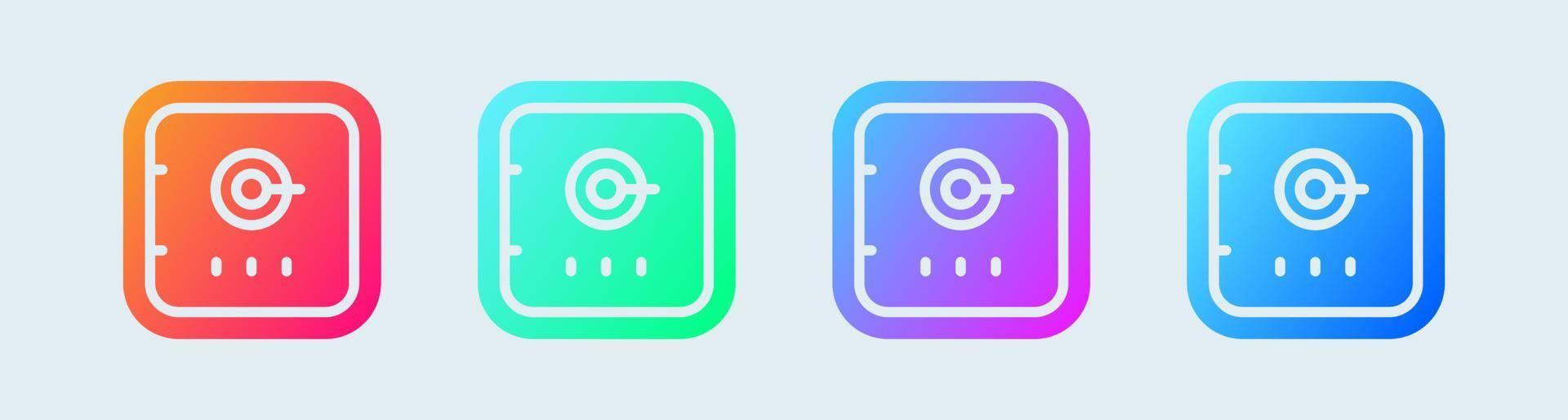 Safe box solid icon in gradient colors. Saving signs vector illustration.