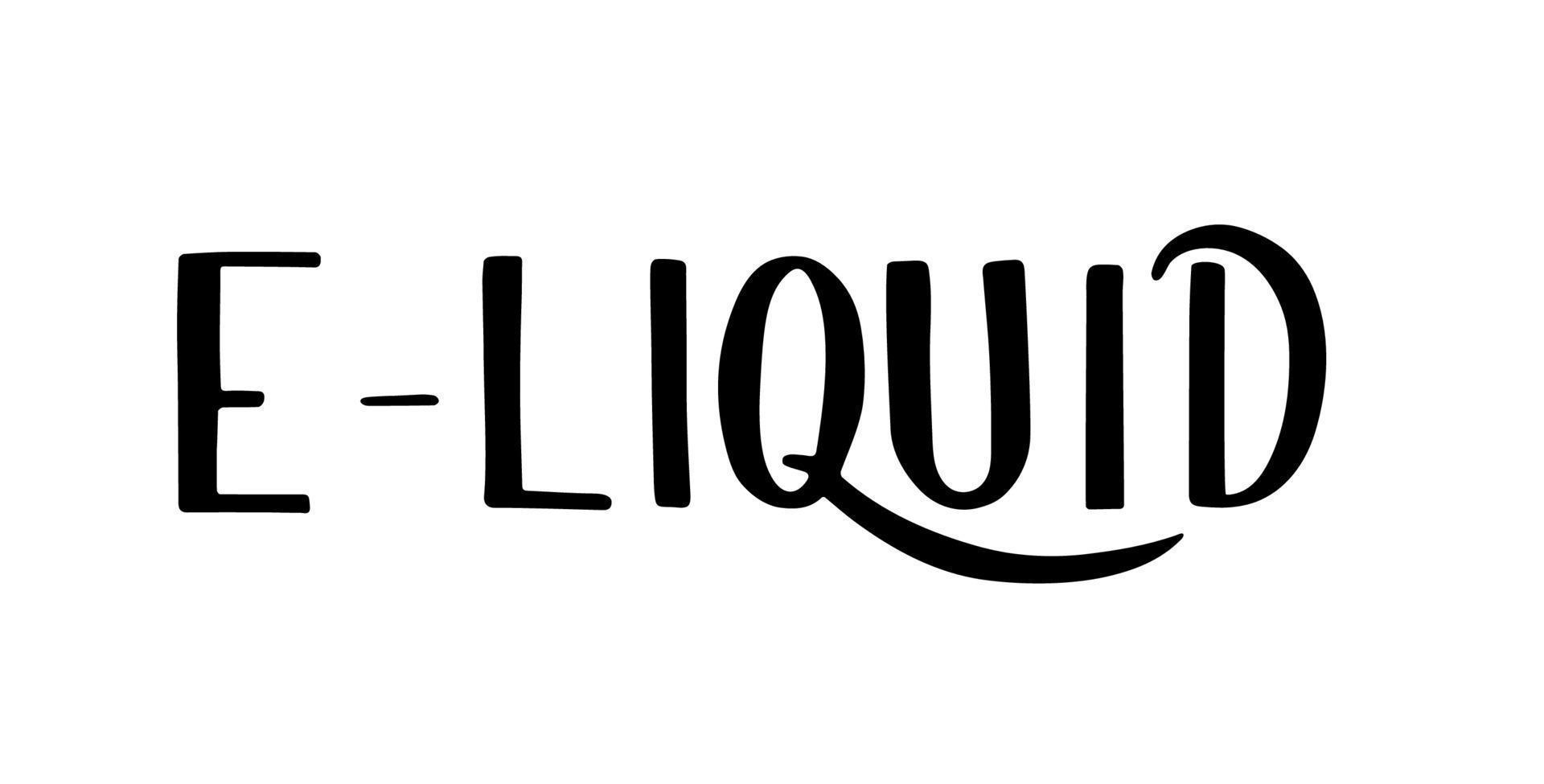 E-Liquid hand written lettering isolated on white background ...