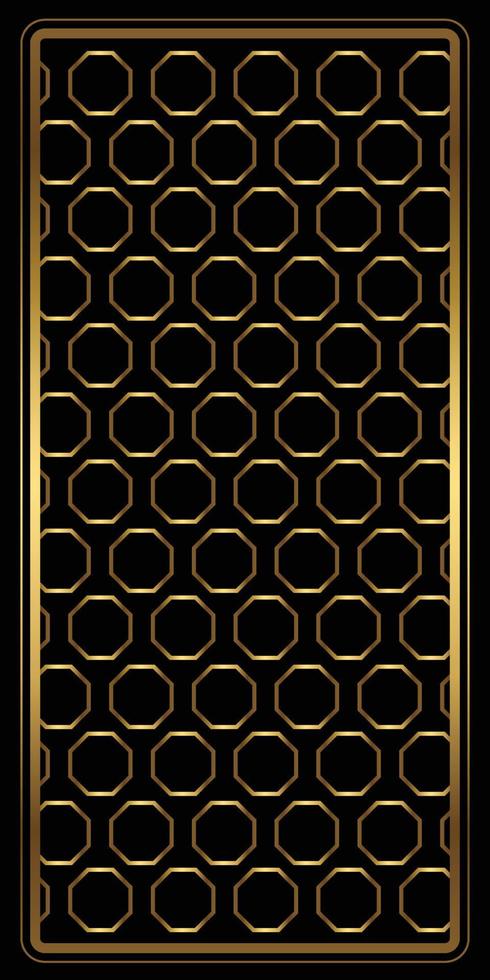 Gold prayer mat pattern. With Black background. Muslim prayer rug. vector