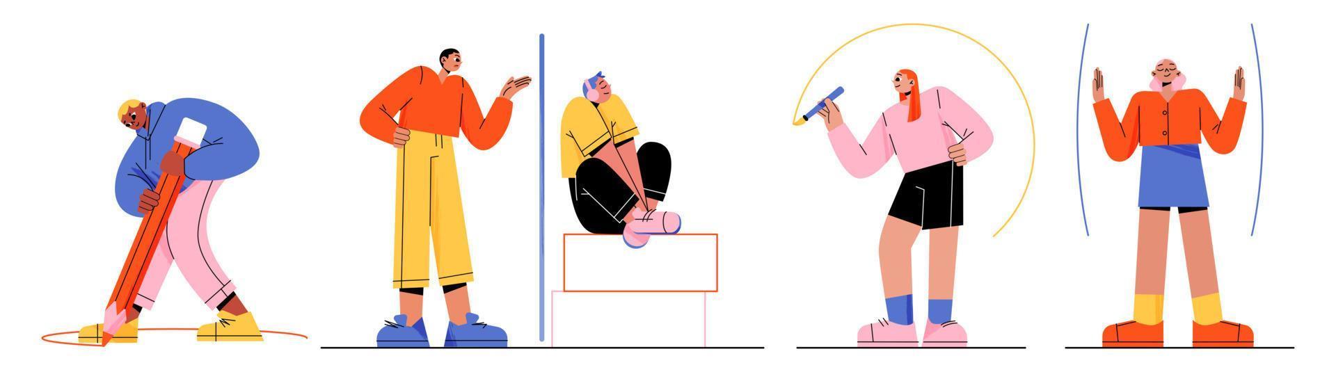 People create personal space, privacy and boundary vector