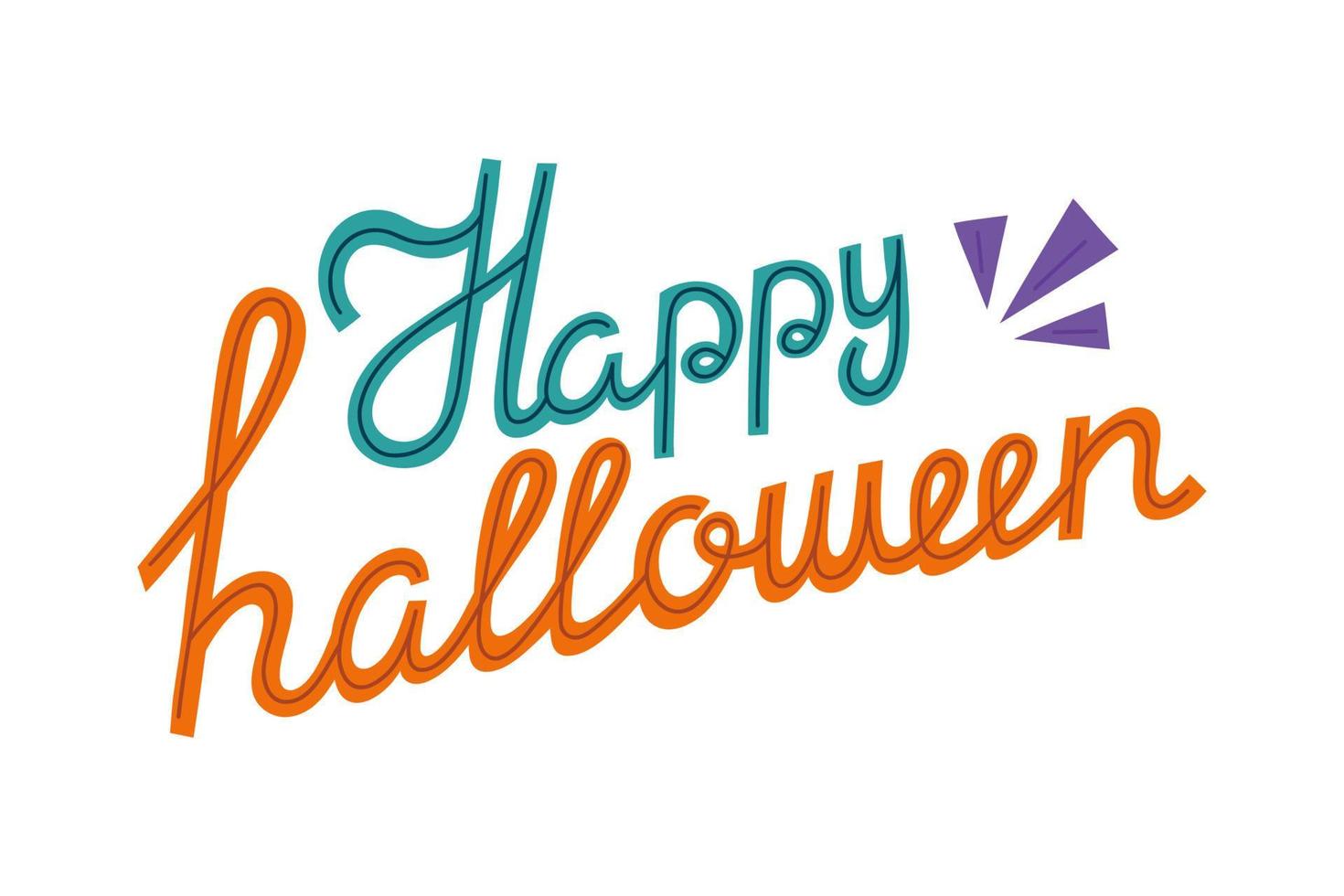 feliz Halloween. letras creativas dibujadas a mano para tarjetas de felicitación navideñas e invitaciones, volantes, carteles, pancartas de vacaciones de halloween vector