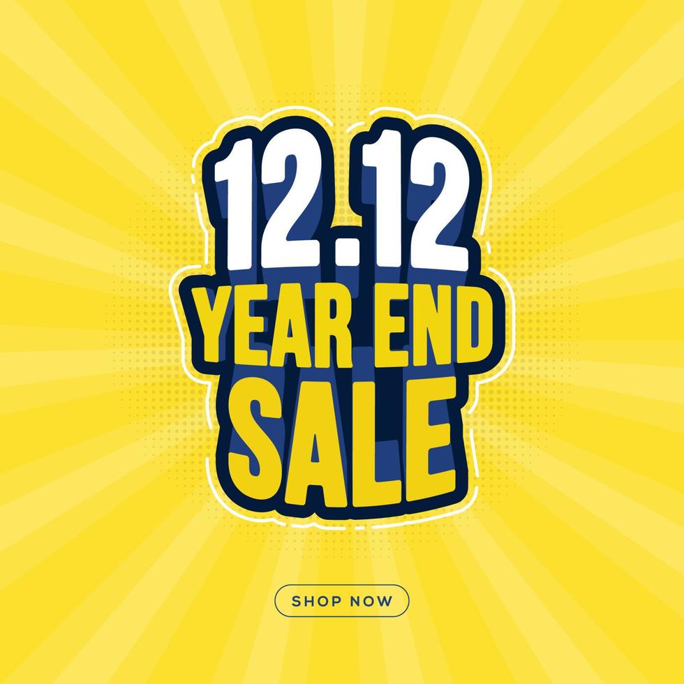 12.12 year end sale banner discount promotion vector