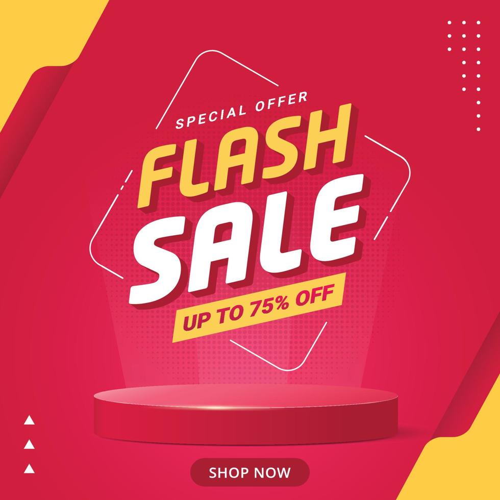 Flash sale banner discount promotion template vector