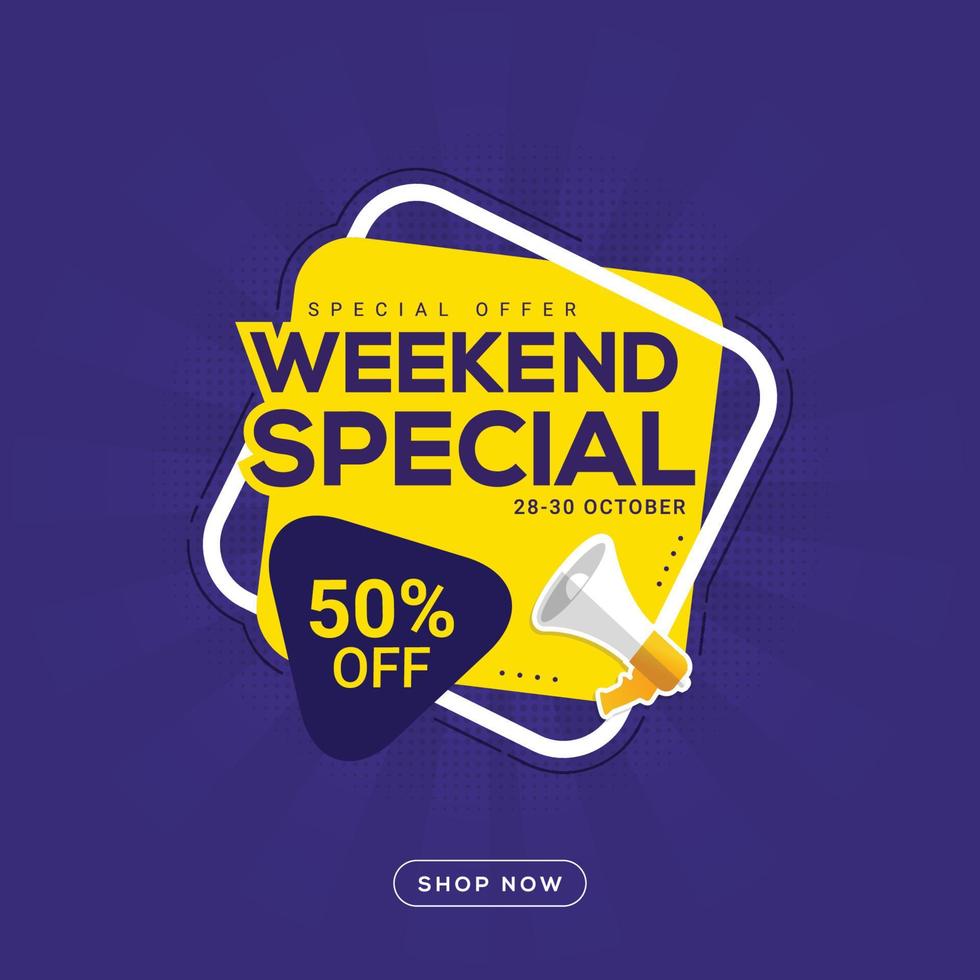 Weekend special offer banner sale discount promotion 12905179 Vector