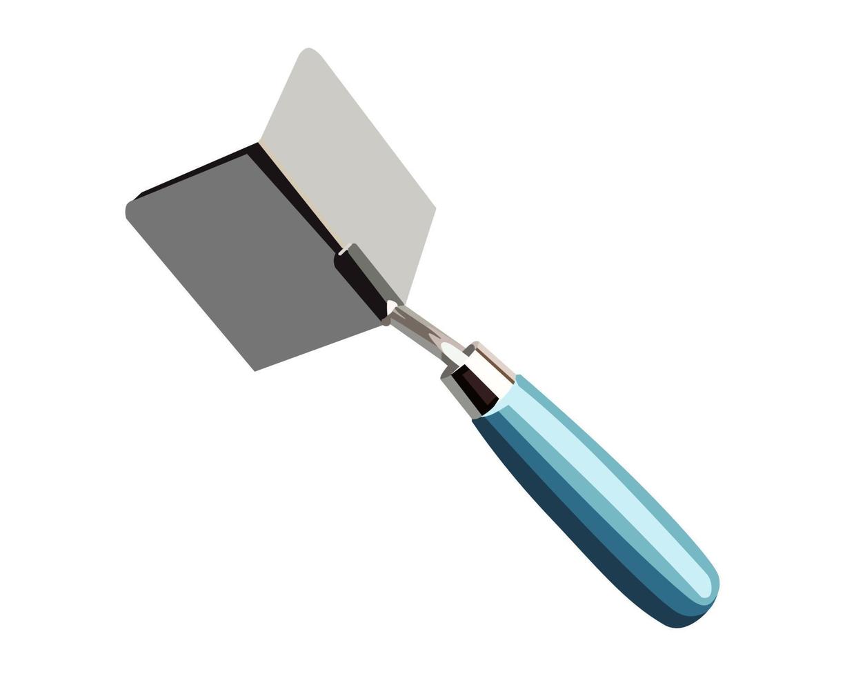 Vector Illustration Stainless Steel Plastering Corner Trowel Concrete Construction Plastering Skimming Trowel Tools isolated on white background. Carpentry hand tools