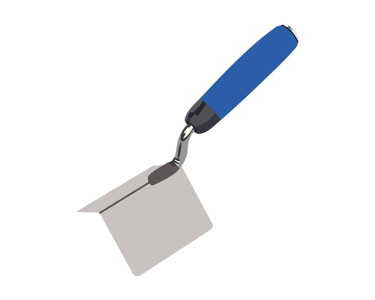 Vector Illustration Stainless Steel Plastering Corner Trowel Concrete Construction Plastering Skimming Trowel Tools isolated on white background. Carpentry hand tools