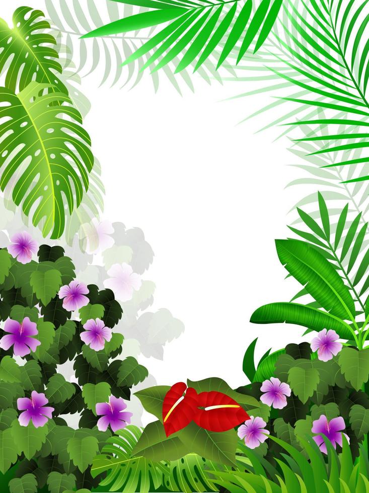 Tropical jungle background vector