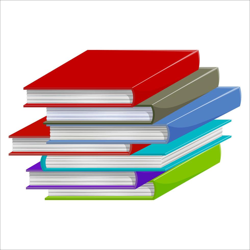 Stack of books illustration. Isolated on white background. vector