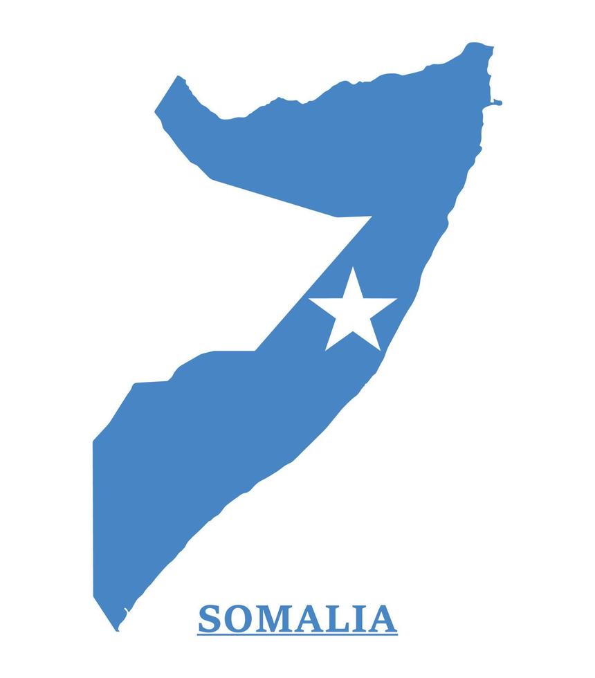 Somalia National Flag Map Design, Illustration Of Somalia Country Flag Inside The Map vector