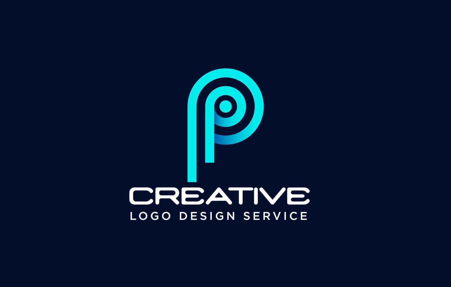 logotipo de degradado p o logotipo de letra p vector