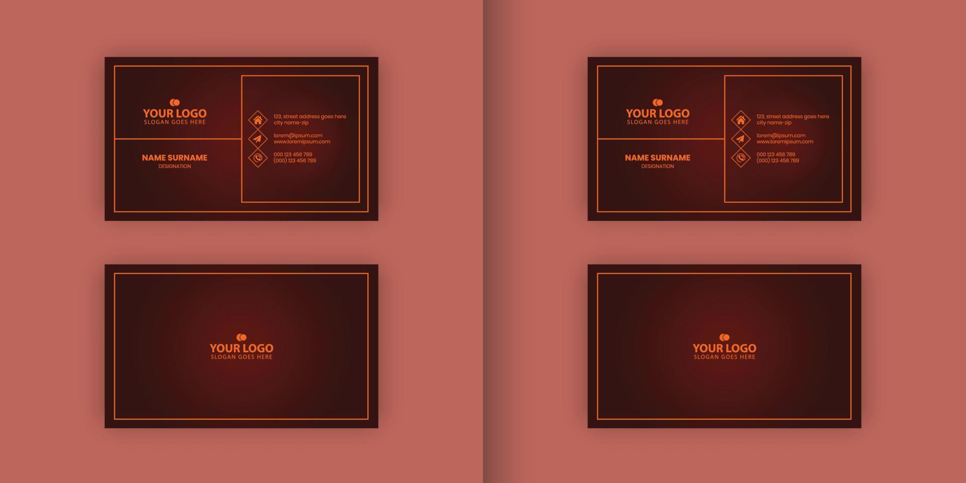 Golden abstract business card design vector