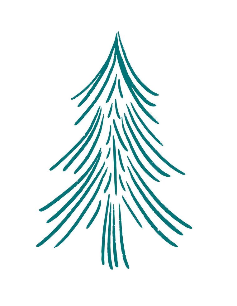 Beautiful fluffy christmas tree. Nice design element for Christmas and New Year cards. Vector, Illustration. vector