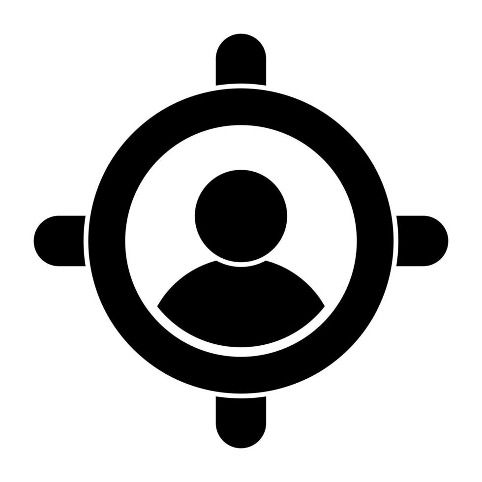 Unique design icon of user target vector