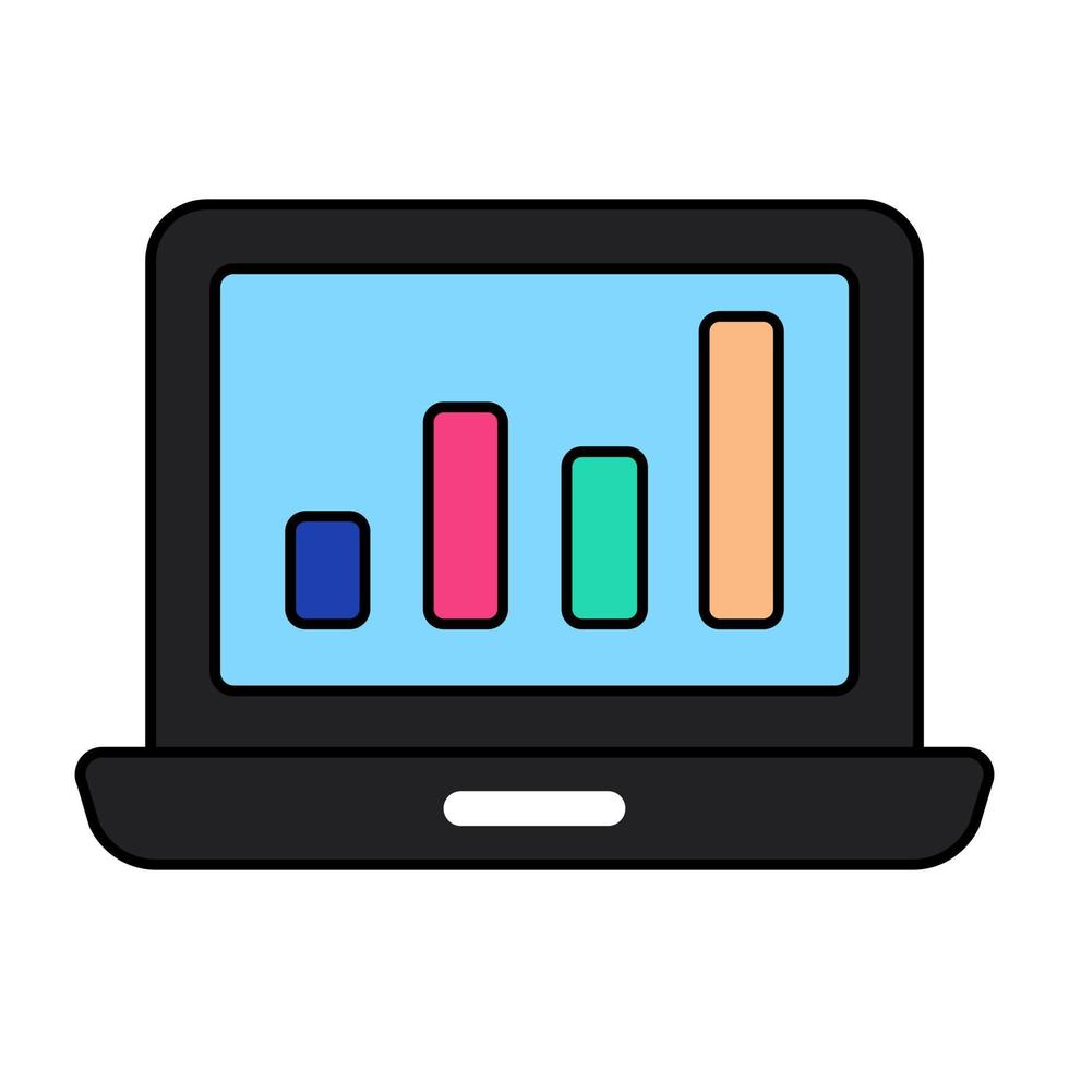 Trendy design icon of online data analytics vector