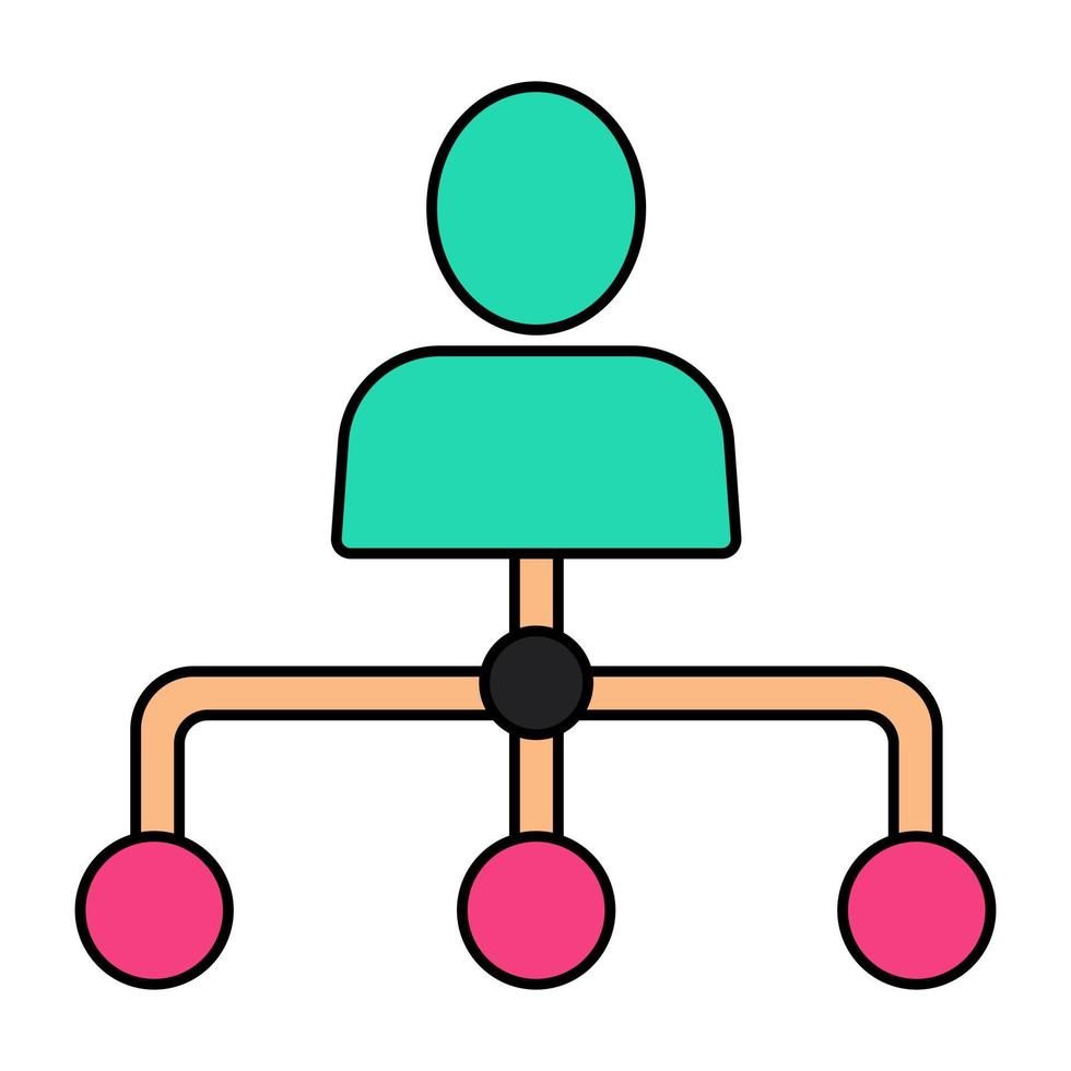 Editable design icon of user connection vector