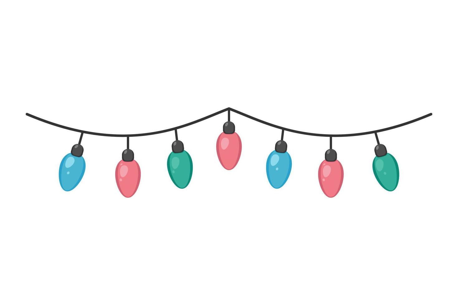 Christmas garland with colored bulbs. vector illustration