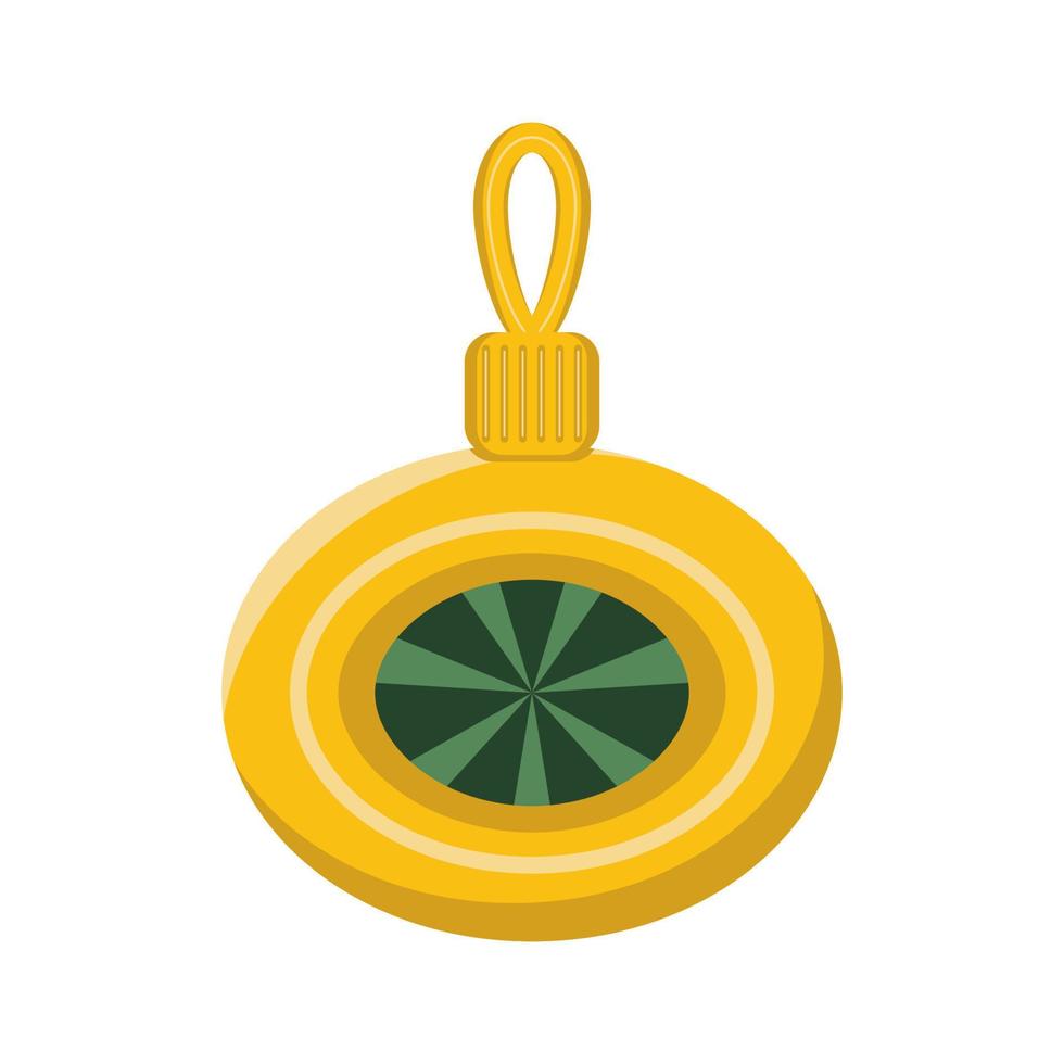 Round gold Christmas decoration. vector illustration