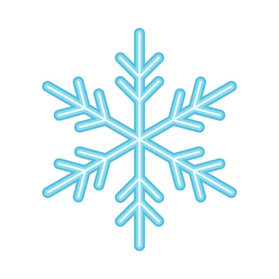 un simple copo de nieve sobre un fondo blanco. ilustración vectorial vector