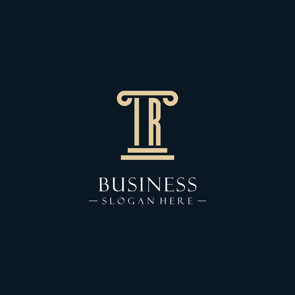 IR initial monogram logos with pillar shapes style vector