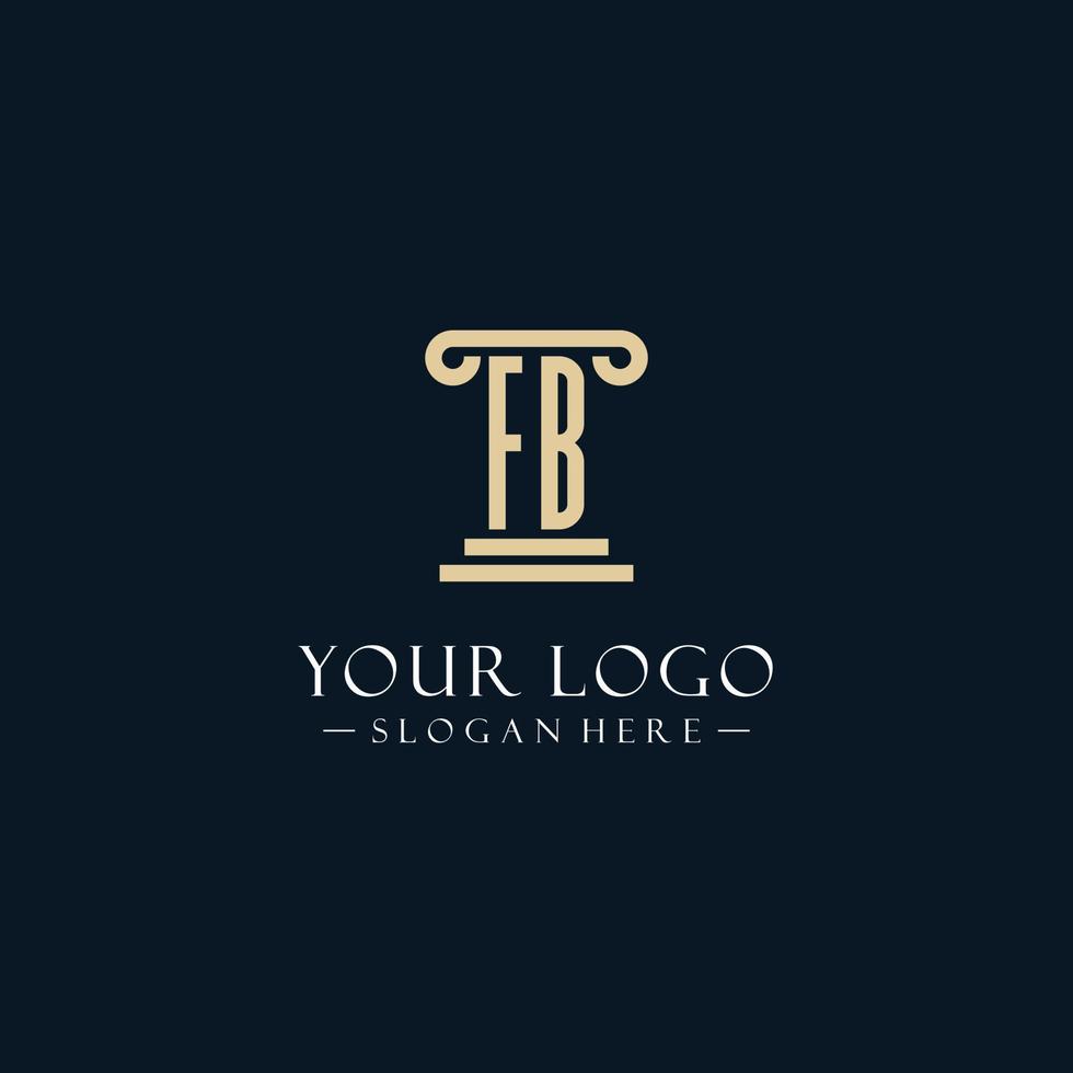FB initial monogram logos with pillar shapes style vector