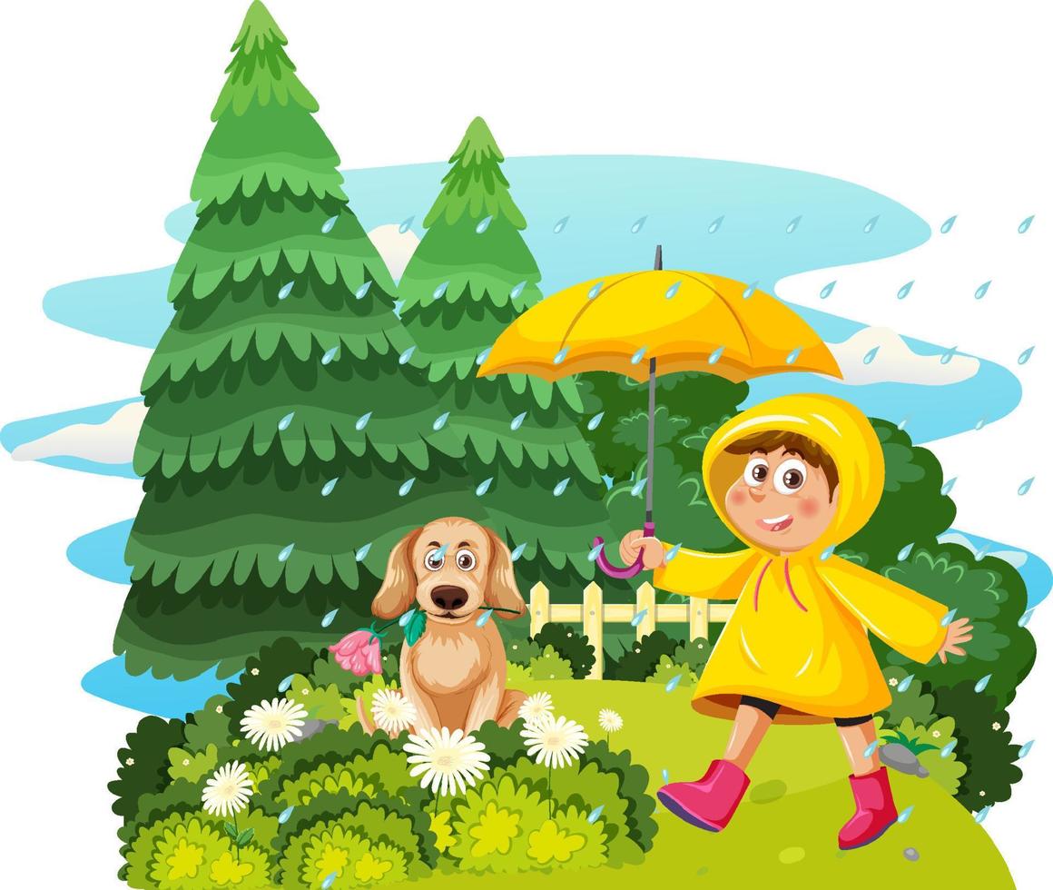 Happy children enjoying outdoor at the yard vector