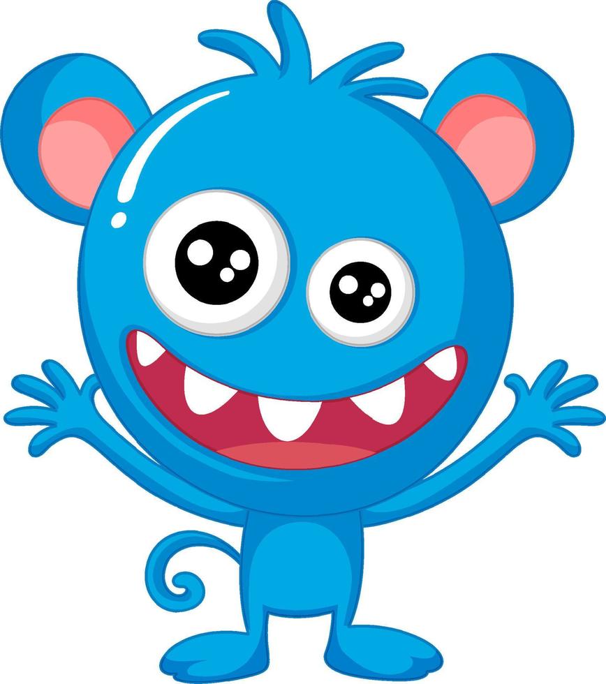 Cute monster with face expression vector