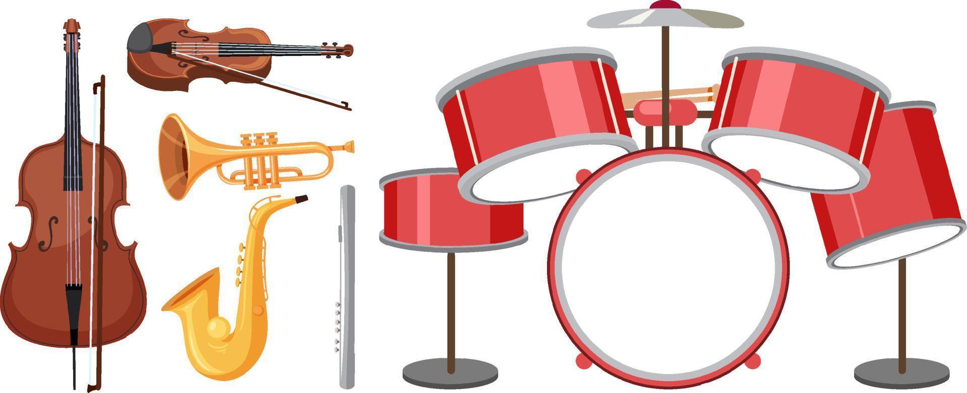 conjunto de instrumentos musicales vector