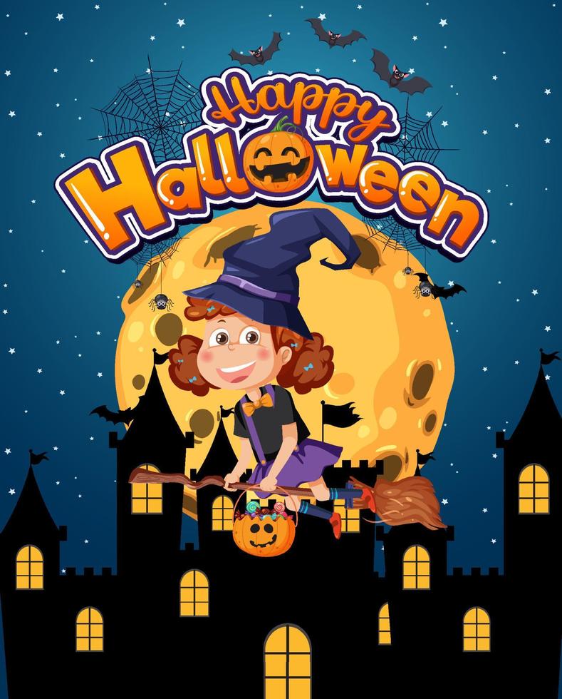 Happy Halloween Poster Template vector