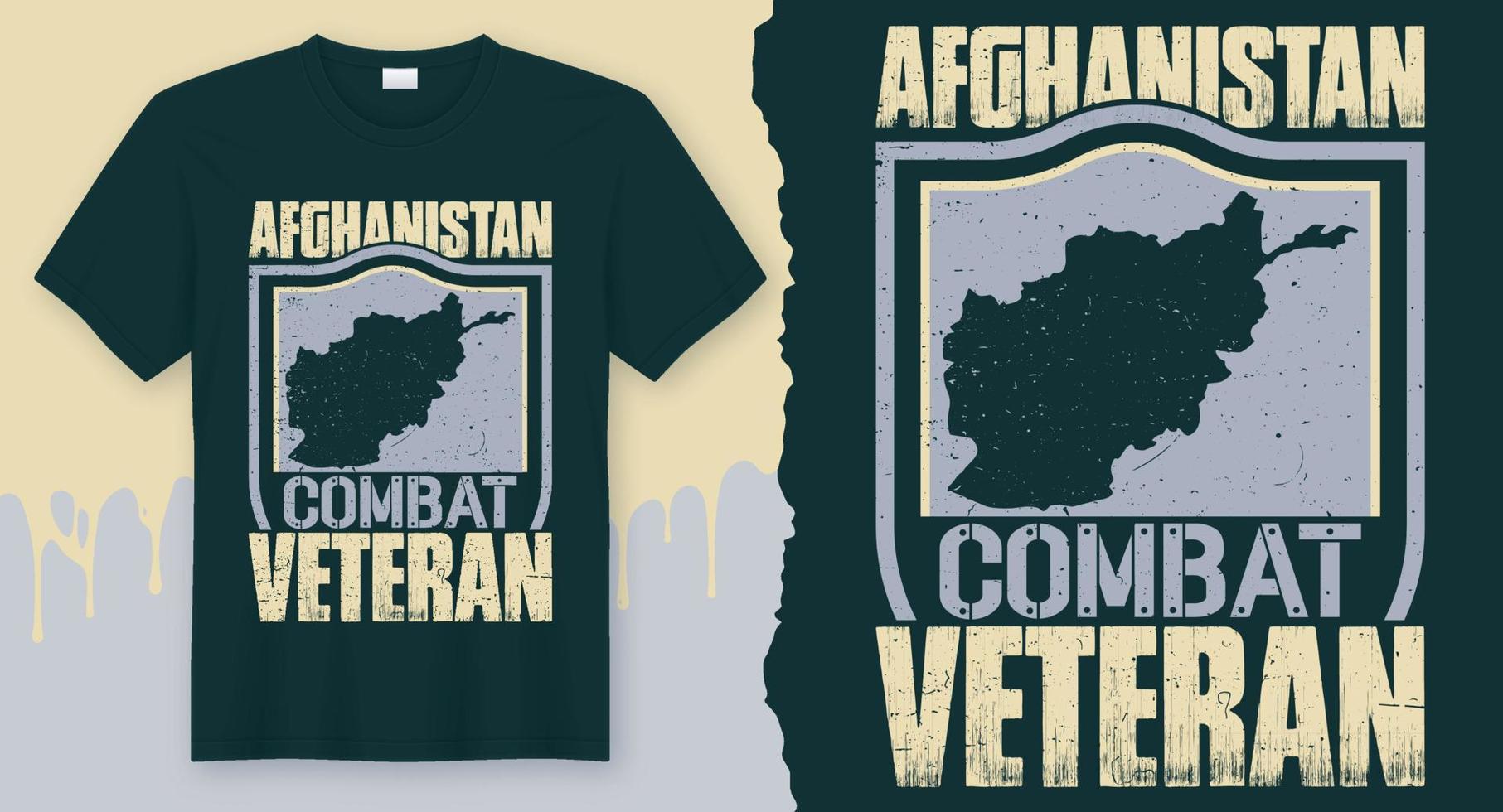 veterano de combate de afganistán. mejor diseño vectorial para camiseta veterana vector