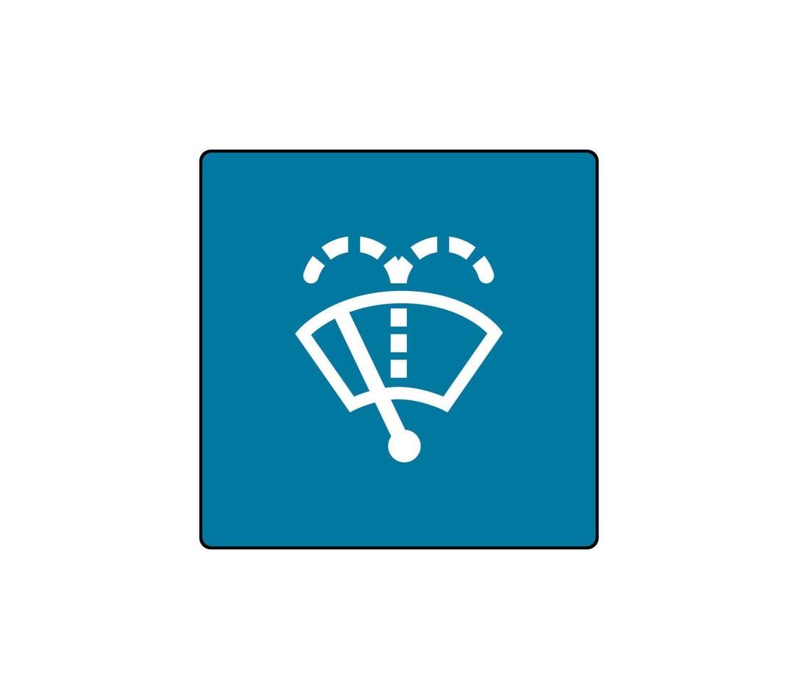 Vehicle water jet button icon. Windshield wipers working line