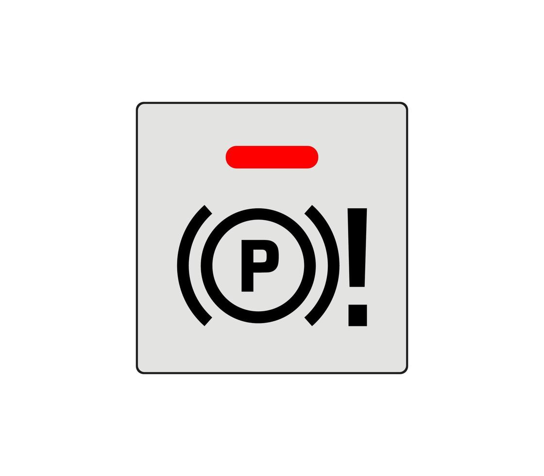 Icon of the car park button that remains closed. Car brake system button line. Illustration of modern car buttons. Editable line icon. vector